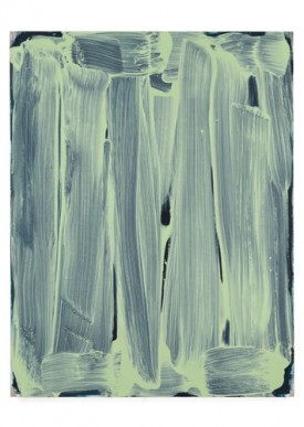 Robert Janitz, Traduction Nouvelle et Notes, 2014. Oil, wax, flour on linen, 137 x 106 cm. Courtesy of the artist and Meyer Riegger Berlin.