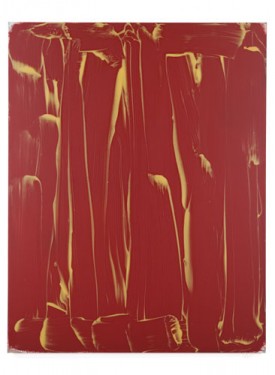 Robert Janitz, The bonfire of vanities, 2014. Oil, wax, flour on linen, 195.5 x 152.5 cm. Courtesy of the artist and Meyer Riegger Berlin.