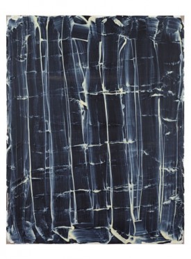 Robert Janitz, Proprement Dit, 2014. Oil, wax, flour on linen, 63.5 x 51 cm. Courtesy of the artist and Meyer Riegger Berlin.