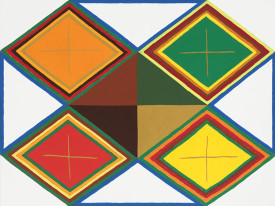 Harriet Korman, Untitled, 2014. Oil, Gamsol and Galkyd on canvas, 36 x 48 inches. Courtesy of the Artist and Lennon, Weinberg, Inc.