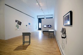 Installation view, "Decolonized Skies," 2014, at apexart. Courtesy of the gallery.