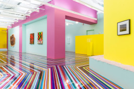 Installation shot, Spaced Out - Migration To The Interior, with the work of Jim Lambie (floorpiece) Photo: Greg Mionske / Red Bull Content Pool