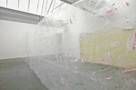 Karla Black, exhibition view, Modern Art, 13 October - 8 November 2014. Photograph courtesy of Modern Art.