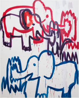 Elizabeth Ferry, Hi, 2014. Acrylic on canvas, 62 x 50 inches. Courtesy of the artist and Honey Ramka.