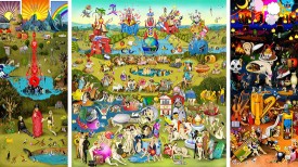 Carla Gannis, The Garden of Emoji Delights, 2014. Digital C-print, 14 x 7 feet. Courtesy of the Artists