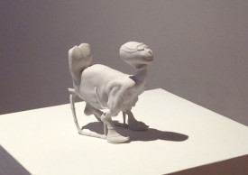 Carla Gannis & Everett Kane, Escape Pod, 2014. 3D model printed from high performance powder and glue, 7 x 7 x 4-1/2 inches. Courtesy of the Artists