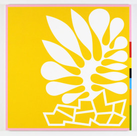 Cary Smith, Pointed Splat #6 (yellow-pink with color blocks), 2013 Courtesy of the artist