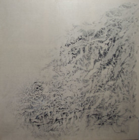 Vicky Colombet, Earth series # 1310, 2014. Oil, pigment, alkyd wash on canvas, 78 x 78 inches. Courtesy of Christian Duvernois Landscape/Gallery