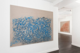 Installation shot: Vicky Colombet, Earth series # 1314, 2014. Oil, pigment, alkyd wash on canvas, 76 x 60 inches. Courtesy of Christian Duvernois Landscape/Gallery