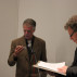 Robert C. Morgan reading, with David Cohen. Photo: Anna Shukeylo