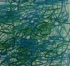 Clem Crosby, Penmanship is desirable, 2014. Oil on Formica on aluminium, 36 x 36 inches. Courtesy of the artist and Pippy Houldsworth Gallery, London