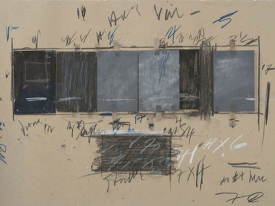 Cy Twombly, Untitled, 1970. Crayon, graphite pencil, ink, oil stick, colored pencil, tape, and cut and torn paper on paper. The Menil Collection, Houston; Gift of the artist. Photograph: Paul Hester © Cy Twombly Foundation