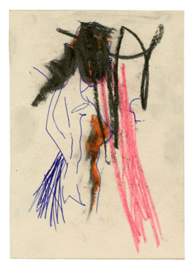 Jason Brinkerhoff, No. 2, Untitled, 2010. Ink, graphite, and colored pencil on paper, 7 × 4 15?16 inches. Courtesy of the artist and Ampersand Editions.