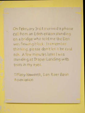 Installation view, "Smoke and Water: A Living Painting," by Greg Lindquist, 2014-15, at the Southeastern Alliance for Community Change. Courtesy of the artist.