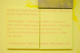 Installation view, "Smoke and Water: A Living Painting," by Greg Lindquist, 2014-15, at the Southeastern Alliance for Community Change. Courtesy of the artist.