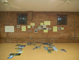 Installation view, "Smoke and Water: A Living Painting," by Greg Lindquist, 2014-15, at the Southeastern Alliance for Community Change. Courtesy of the artist.