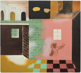 Kenny Rivero, Kitchen Shadow, 2014. Oil and Acrylic on Canvas, 13-1/8 x 14-1/2 inches. Courtesy of Shin Gallery