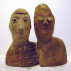 William King, Bob and Terry, c. 1954. Terra cotta, 14 x 14 3/4 x 5 5/8 inches. Courtesy of Alexandre Gallery