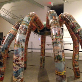 Aristides Logothetis, Craft and Colony, 2014. Fabric, digital print, needlepoint, foam, plastic and steel, 93 x 127 x 117 inches. Courtesy of the artist and Bronx Museum of the Arts.