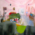 Judith Simonian, Fleshly Pink Room, 2014. Acrylic on canvas, 72 x 60-1/4 inches. Courtesy of Edward Thorp Gallery