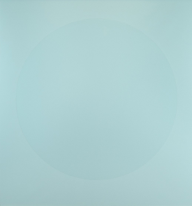 Walter Darby Bannard, Aqua Same, 1962. Alkyd resin on canvas, 66 3/4 x 62 3/4 inches. Courtesy of Berry Campbell Gallery.