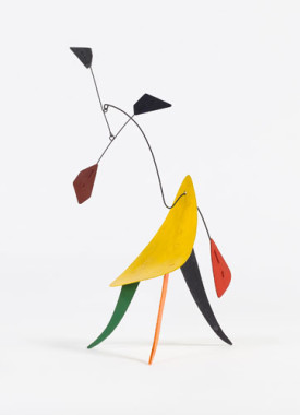 Alexander Calder, Untitled, c.1942. Sheet metal, wire, and paint, 13-1/2 x 8 x 6 inches. © 2015 Calder Foundation, New York / Artists Rights Society (ARS), New York Photo: Tom Powel Imaging, Inc. Courtesy: Dominique Le?vy Gallery, New York