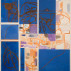 Russell Roberts, Paper Bed, Concrete Head #10, 2015. Oil on canvas, 56 x 54 inches. Courtesy of Heskin Contemporary