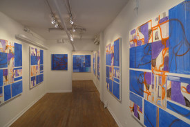 Installation shot of Russell Roberts: Paper Bed Concrete Head at Heskin Contemporary, 2015