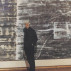 James Adley with his 50 foot painting, Transition, 1988-98, c.1998.