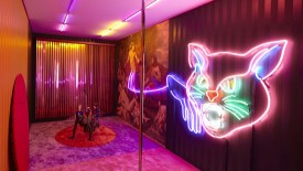 installation shot of Alex Da Corte's Die Hexe at Luxembourg & Dayan, New York City, 2015