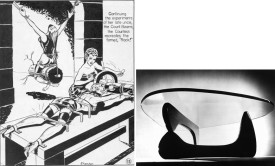 A cartoon by Eric Stanton, left, and the Noguchi Table