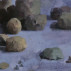 Claudia Carr, E's rocks and blue, 2013. Oil on canvas on board, 35 1/2 x 22 1/2 cm. Courtesy of the artist.