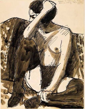 Richard Diebenkorn, Untitled, 1964. Ink and wash on paper, 17 x 14 inches.