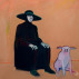 Selina Trieff, Pilgrim with Pig, 1988. Oil on Canvas; 60 X 60 inches. Courtesy of Berta Walker Gallery