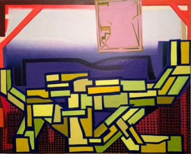 Tom Burckhardt, The Incredible Think, 2015. Oil on linen, 48 x 60 inches. Courtesy of Tibor de Nagy Gallery