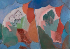 Deborah Rosenthal, Doubled Landscape (Familiar Sights), 2011. Oil on linen, 35 x 50 inches. Courtesy of the Artist