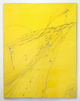 Luca Dellaverson, Untitled, 2015. Epoxy resin and painted glass with wood support, 66 x 51 inches. Courtesy of Tilton Gallery