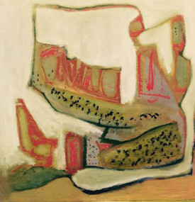 A work by Nancy Elsamanoudi on view at the artist's studio as part of Bushwick Open Studios weekend, 2015