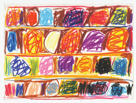 Stanley Whitney, Untitled, 1995. Crayon on paper, 9.5 x 12.5 inches. Courtesy of Karma
