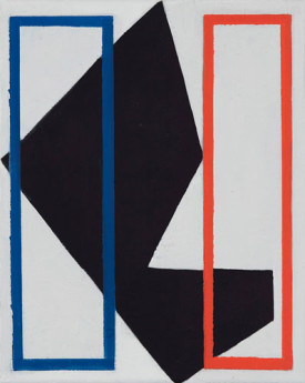 Eric Brown, Blue and Red Rectangles, 2014. Oil on canvas, 10 x 8 inches. Courtesy of Ille Arts, Amagansett, New York