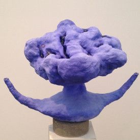 Arlene Shechet, A Night Out, 2011. Glazed Ceramic, acrylic paint, and hardwood, 45 x 13 x 17 inches, Courtesy of the artist and Sikkema Jenkins & Co.