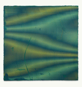 Anoka Faruqee, 2013P-83 (Wave), 2013. Acrylic on linen on panel, 45 x 45 inches