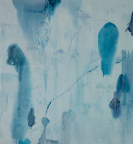 Bobbie Oliver, Teal Daylight, 1010. Acrylic on canvas, 23 x 68 inches. Courtesy of Valentine. Photo: Kevin Noble