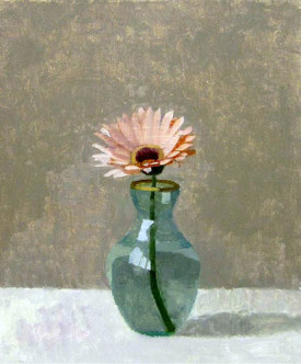 Susan Jane Walp, Gerbera I, 2014. Oil on gessoed paper, 11-1/2 x 10 inches. Courtesy of Tibor de Nagy Gallery