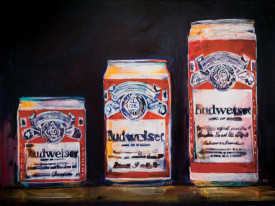 Walter Robinson, Three Beers, 1987. Acrylic on canvas, 36 x 48 inches