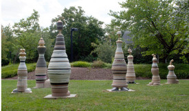at Visual Arts Center of New Jersey's Sculpture Garden, 2015. Stone and brass, 2012-2015. Courtesy of the Artist