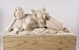 Marcus Harvey, Maggie Island, 2015. Cast Jesmonite, 28 x 26 x 63 inches. Courtesy of Locks Gallery, Philadelphia