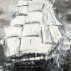 Marcus Harvey, Ship, 2013. Oil on inkjet mounted on plywood, 83-1/2 x 66-1/2 inches. Courtesy of Locks Gallery, Philadelphia
