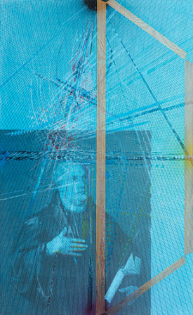 R.H. Quaytman, ???, Chapter 29, 2015. Encaustic, silkscreen ink, gesso on wood, 40 x 24-3/4 inches. Courtesy of the Artist and Miguel Abreu Gallery