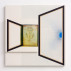 R.H. Quaytman, ???, Chapter 29, 2015. Silkscreen ink, gesso on wood, two panels: 37 x 37 inches (back) and 20 x 20 inches (front). Courtesy of the Artist and Miguel Abreu Gallery